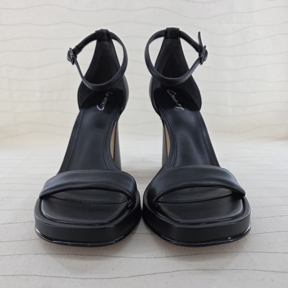 Circus by Sam Edelman Womens Holmes Black High Heeled Sandals Faux Leather Sz 7 - Picture 4 of 11